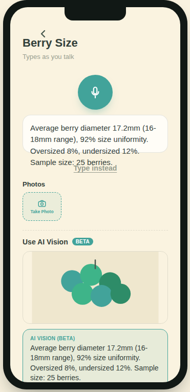 AI vision capturing findings from a photo